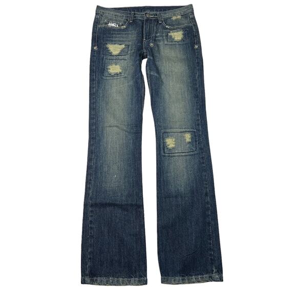 Ksubi Tsubi Super Ruin Scooter Distressed Straight Jeans Mid Rise NWT 30 x 33 - Picture 1 of 7